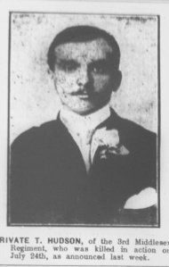Private t Hudson, who had been reported killed in action